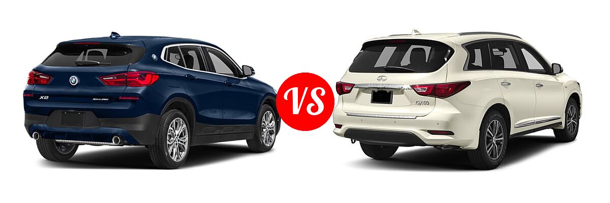2018 BMW X2 SUV sDrive28i / xDrive28i vs. 2018 Infiniti QX60 SUV AWD / FWD - Rear Right Comparison