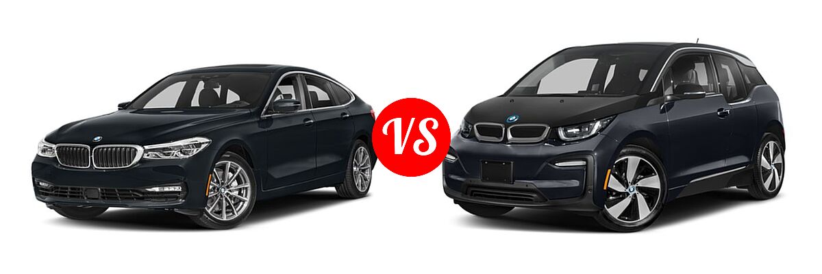 2019 BMW 6 Series Gran Turismo Hatchback 640i xDrive vs. 2019 BMW i3 Hatchback PHEV 120 Ah / 120 Ah w/Range Extender / s - Front Left Comparison