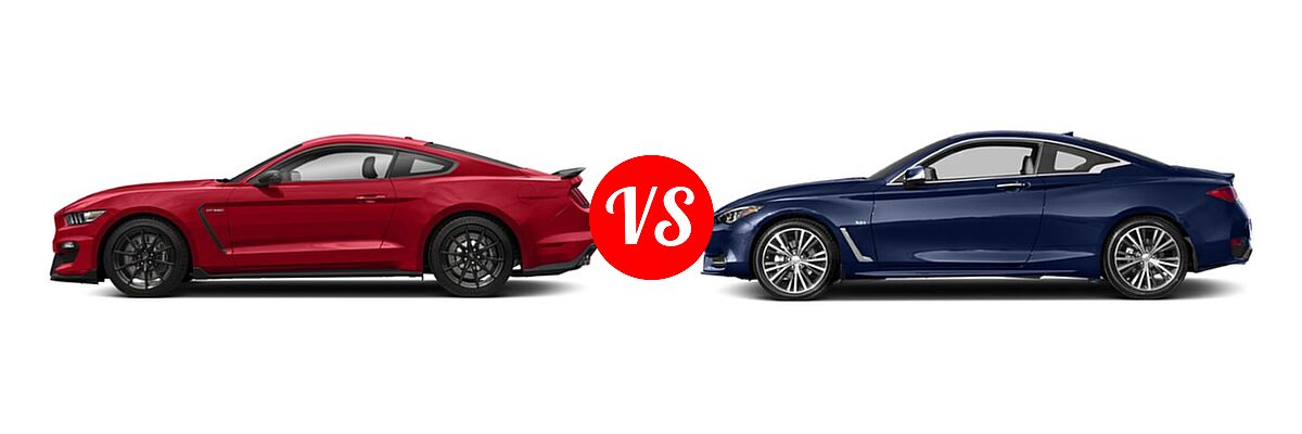 2019 Ford Shelby GT350 Coupe Shelby GT350 / Shelby GT350R vs. 2019 Infiniti Q60 Red Sport 400 Coupe RED SPORT 400 - Side Comparison