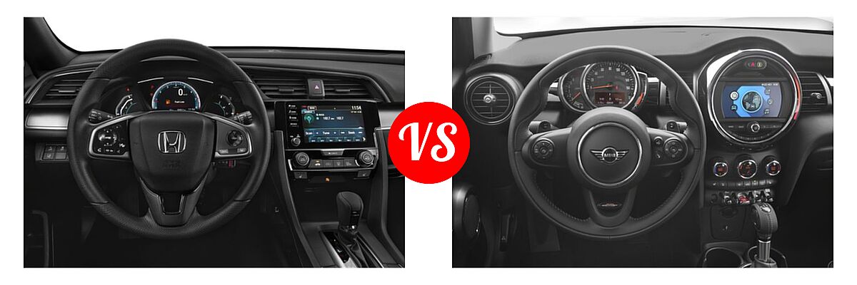 2019 Honda Civic Hatchback LX vs. 2019 MINI Hardtop 4 Door Hatchback Cooper FWD / S - Dashboard Comparison