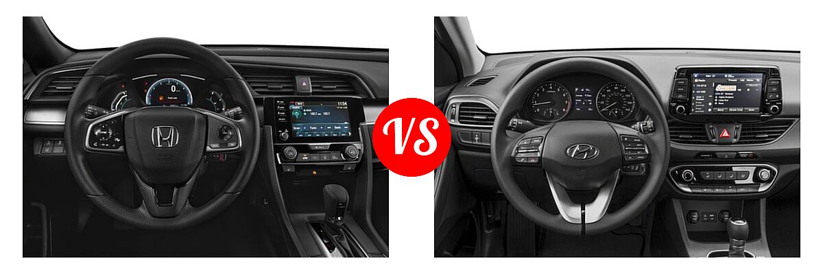 2019 Honda Civic Hatchback LX vs. 2019 Hyundai Elantra GT Hatchback Auto - Dashboard Comparison