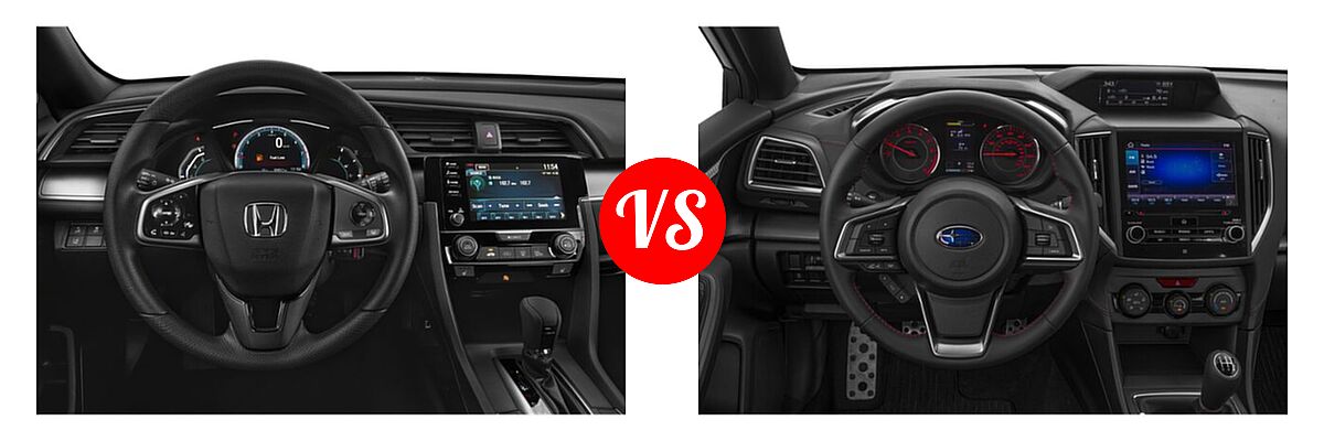 2019 Honda Civic Hatchback LX vs. 2019 Subaru Impreza Hatchback Sport - Dashboard Comparison