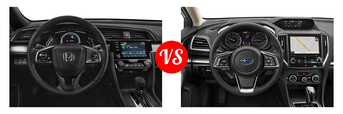 2019 Honda Civic Hatchback LX vs. 2019 Subaru Impreza Hatchback Limited - Dashboard Comparison