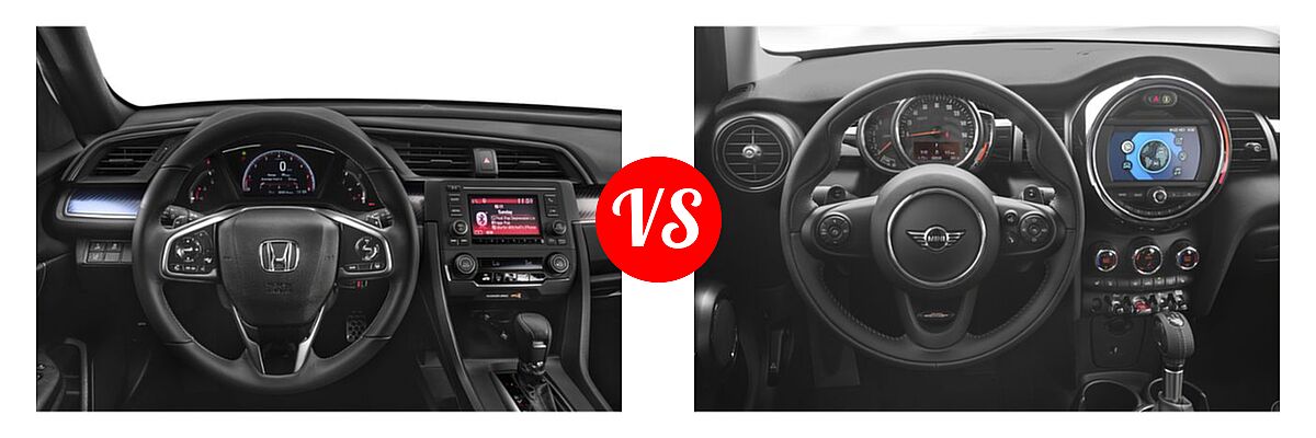 2019 Honda Civic Hatchback Sport vs. 2019 MINI Hardtop 4 Door Hatchback Cooper FWD / S - Dashboard Comparison