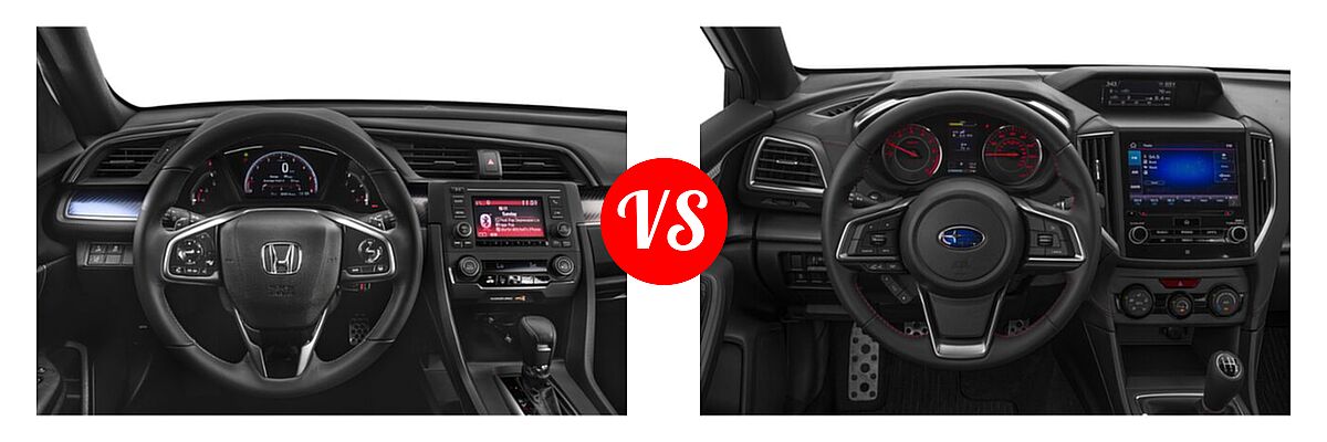 2019 Honda Civic Hatchback Sport vs. 2019 Subaru Impreza Hatchback Sport - Dashboard Comparison