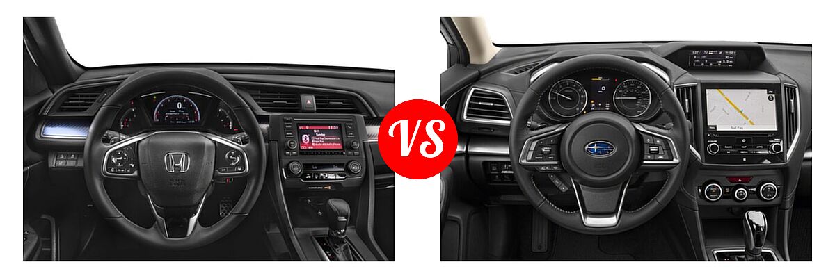 2019 Honda Civic Hatchback Sport vs. 2019 Subaru Impreza Hatchback Limited - Dashboard Comparison