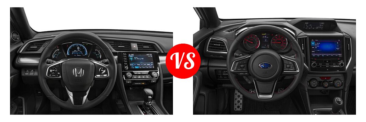 2019 Honda Civic Hatchback EX-L Navi vs. 2019 Subaru Impreza Hatchback Sport - Dashboard Comparison