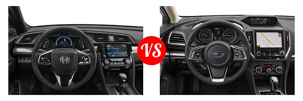 2019 Honda Civic Hatchback EX-L Navi vs. 2019 Subaru Impreza Hatchback Limited - Dashboard Comparison