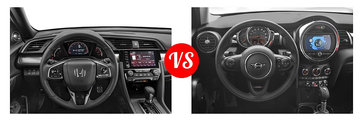 2019 Honda Civic Hatchback Sport Touring vs. 2019 MINI Hardtop 4 Door Hatchback Cooper FWD / S - Dashboard Comparison