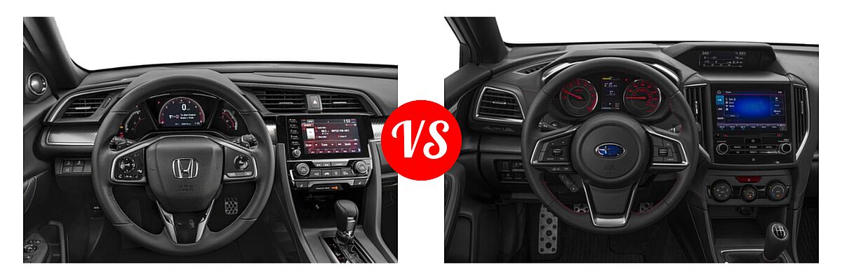 2019 Honda Civic Hatchback Sport Touring vs. 2019 Subaru Impreza Hatchback Sport - Dashboard Comparison