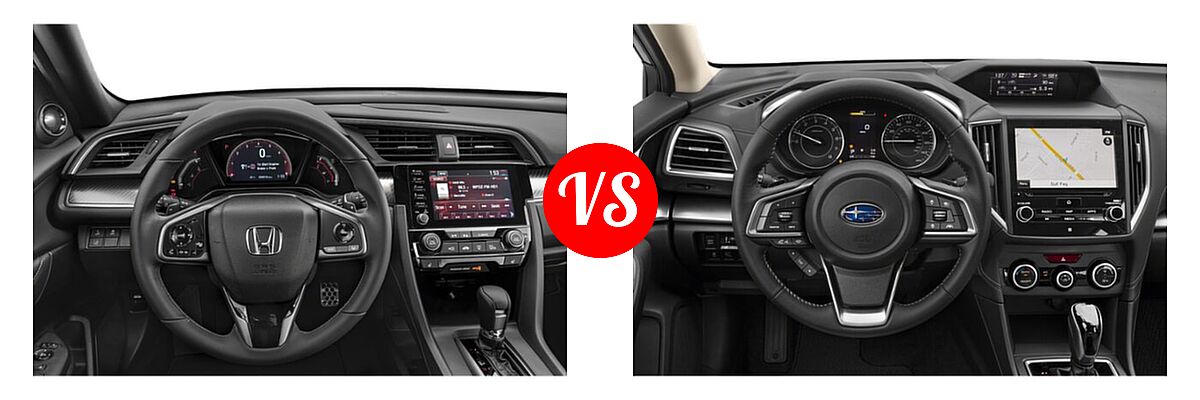 2019 Honda Civic Hatchback Sport Touring vs. 2019 Subaru Impreza Hatchback Limited - Dashboard Comparison