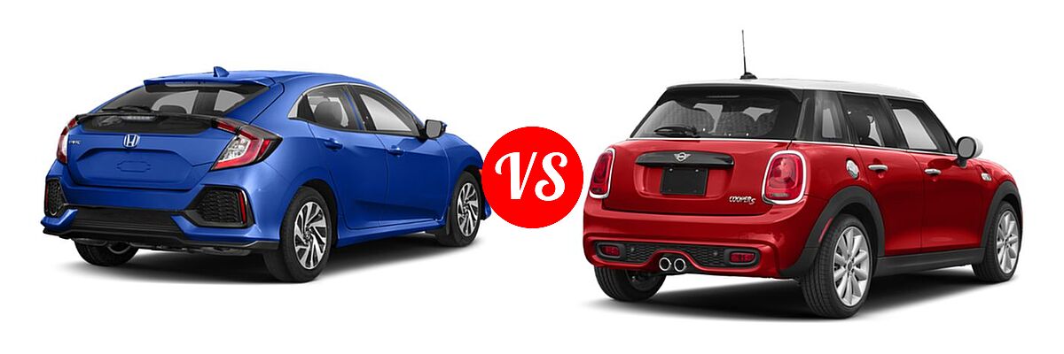 2019 Honda Civic Hatchback LX vs. 2019 MINI Hardtop 4 Door Hatchback Cooper FWD / S - Rear Right Comparison