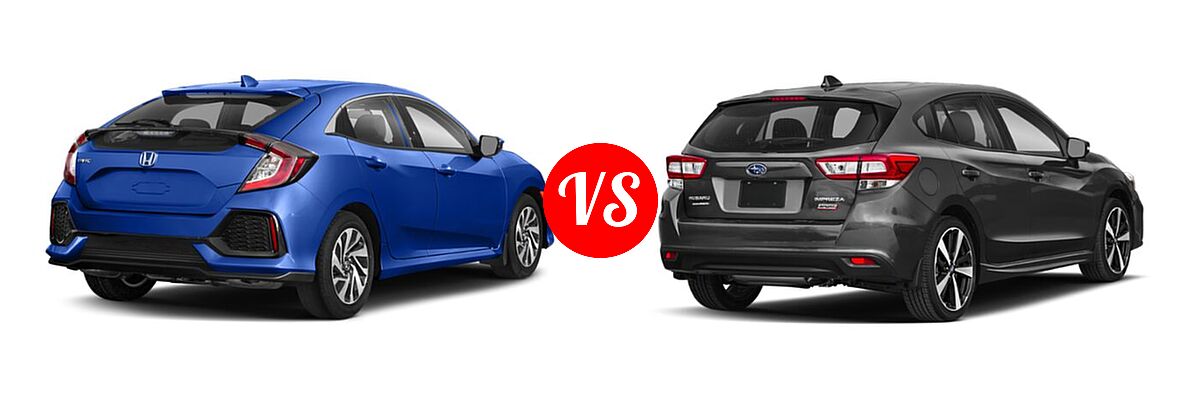 2019 Honda Civic Hatchback LX vs. 2019 Subaru Impreza Hatchback Sport - Rear Right Comparison