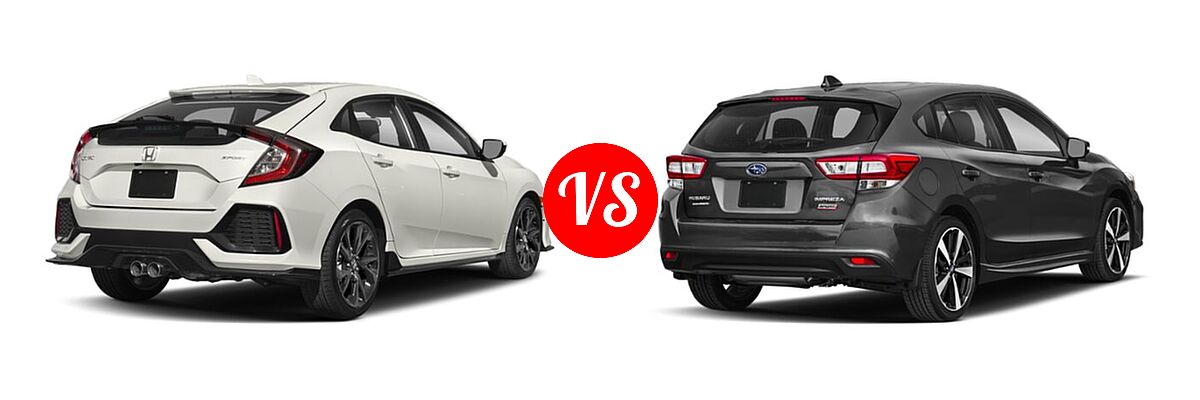 2019 Honda Civic Hatchback Sport vs. 2019 Subaru Impreza Hatchback Sport - Rear Right Comparison