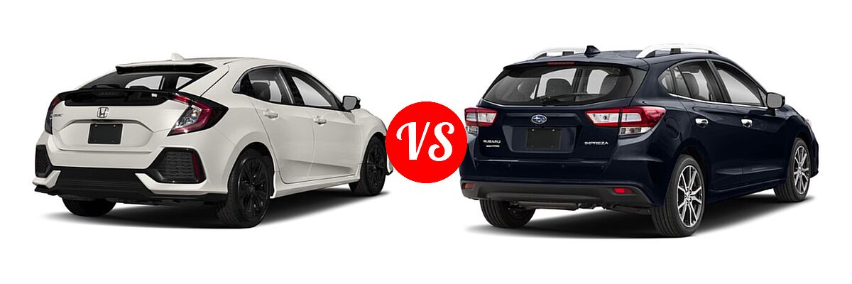 2019 Honda Civic Hatchback EX-L Navi vs. 2019 Subaru Impreza Hatchback Limited - Rear Right Comparison
