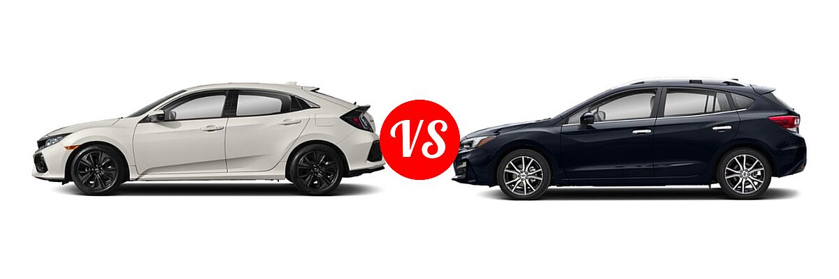 2019 Honda Civic Hatchback EX-L Navi vs. 2019 Subaru Impreza Hatchback Limited - Side Comparison