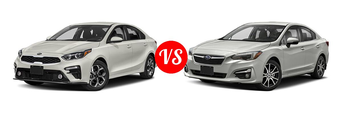 2019 Kia Forte Sedan EX / FE / LX / S vs. 2019 Subaru Impreza Sedan Limited - Front Left Comparison
