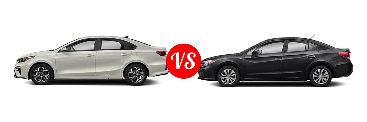 2019 Kia Forte Sedan EX / FE / LX / S vs. 2019 Subaru Impreza Sedan 2.0i 4-door CVT / 2.0i 4-door Manual / Premium - Side Comparison