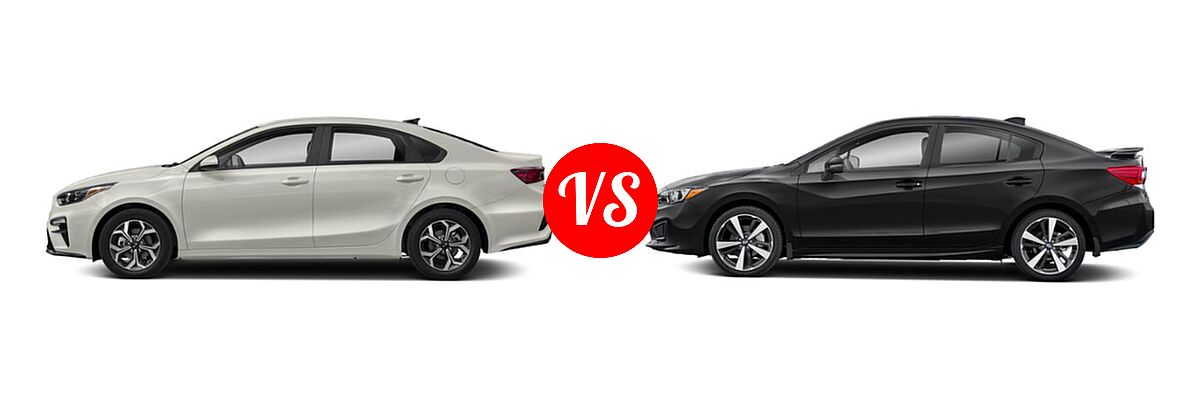 2019 Kia Forte Sedan EX / FE / LX / S vs. 2019 Subaru Impreza Sedan Sport - Side Comparison
