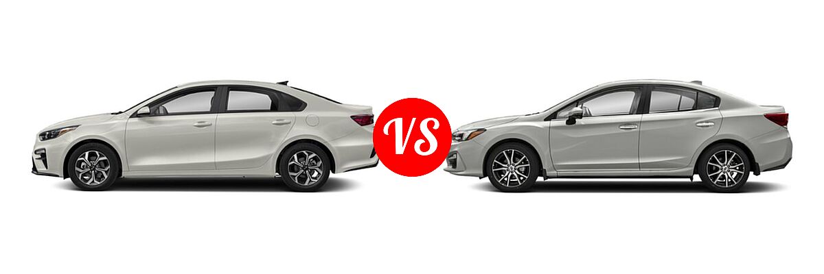 2019 Kia Forte Sedan EX / FE / LX / S vs. 2019 Subaru Impreza Sedan Limited - Side Comparison