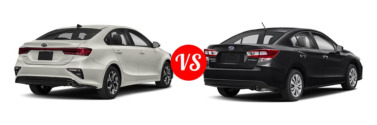 2019 Kia Forte Sedan EX / FE / LX / S vs. 2019 Subaru Impreza Sedan 2.0i 4-door CVT / 2.0i 4-door Manual / Premium - Rear Right Comparison