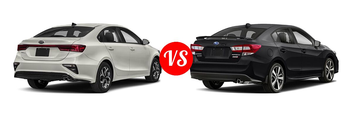 2019 Kia Forte Sedan EX / FE / LX / S vs. 2019 Subaru Impreza Sedan Sport - Rear Right Comparison