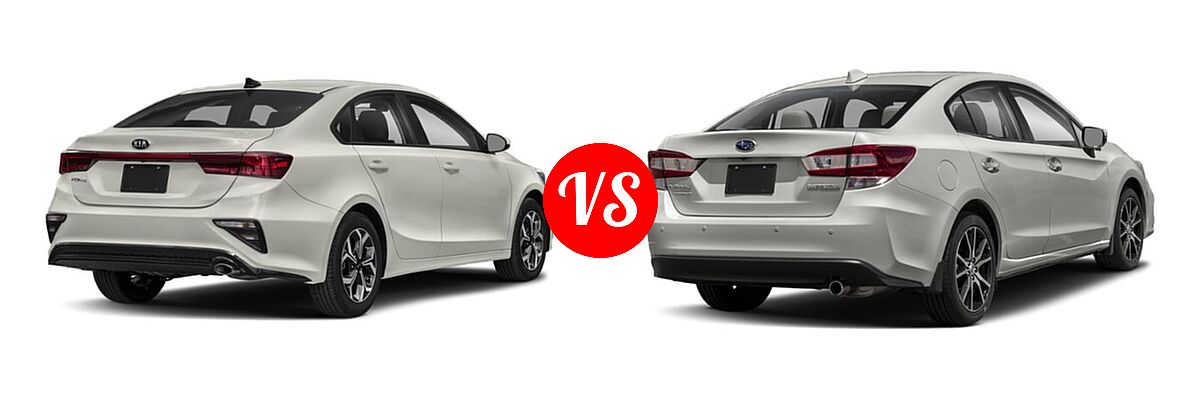 2019 Kia Forte Sedan EX / FE / LX / S vs. 2019 Subaru Impreza Sedan Limited - Rear Right Comparison