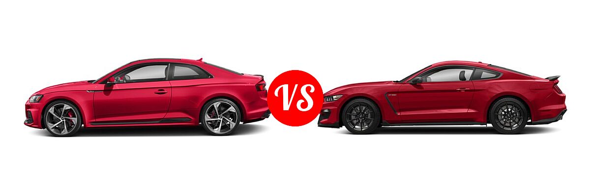2018 Audi RS 5 Coupe 2.9 TFSI quattro tiptronic vs. 2018 Ford Shelby GT350 Coupe Shelby GT350 - Side Comparison