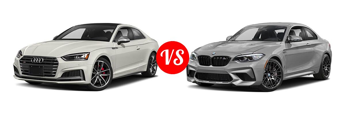 2018 Audi S5 Coupe Premium Plus / Prestige vs. 2019 BMW M2 Competition Coupe Competition - Front Left Comparison