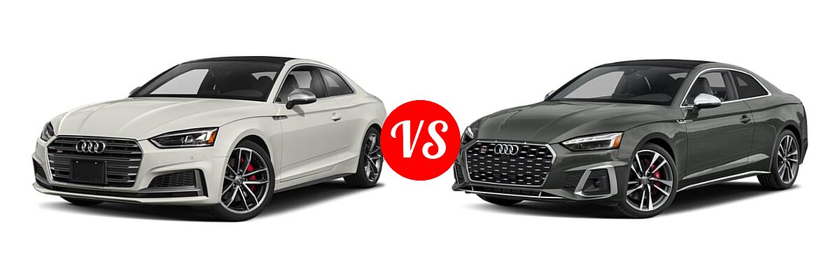 2018 Audi S5 Coupe Premium Plus / Prestige vs. 2021 Audi S5 Coupe Premium / Premium Plus - Front Left Comparison
