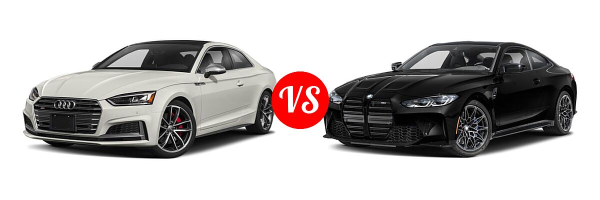 2018 Audi S5 Coupe Premium Plus / Prestige vs. 2021 BMW M4 Coupe Competition / Coupe - Front Left Comparison