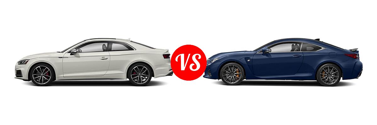 2018 Audi S5 Coupe Premium Plus / Prestige vs. 2019 Lexus RC F Coupe RWD - Side Comparison