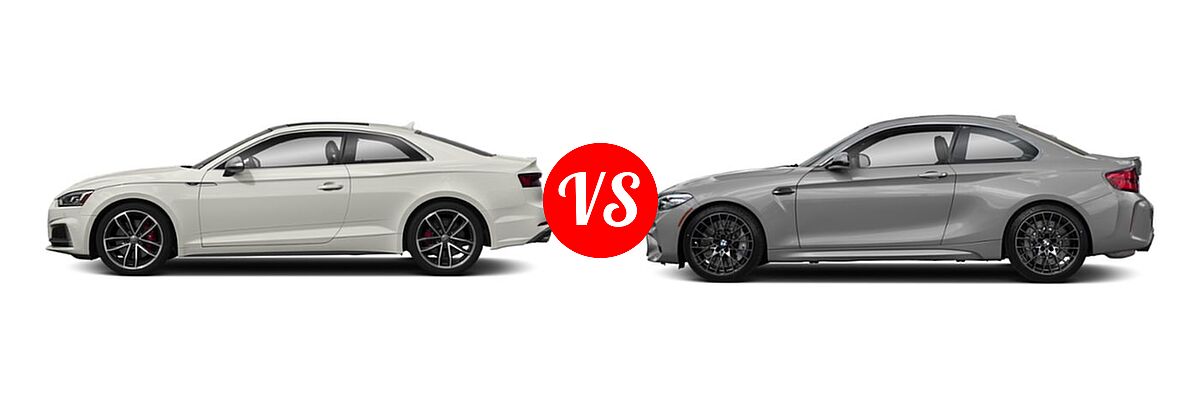 2018 Audi S5 Coupe Premium Plus / Prestige vs. 2019 BMW M2 Competition Coupe Competition - Side Comparison