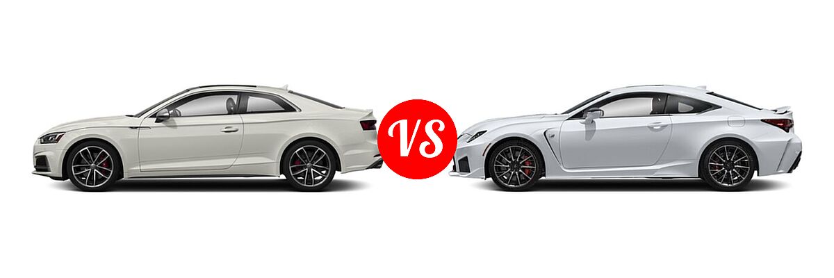 2018 Audi S5 Coupe Premium Plus / Prestige vs. 2020 Lexus RC F Coupe RC F RWD / Track - Side Comparison