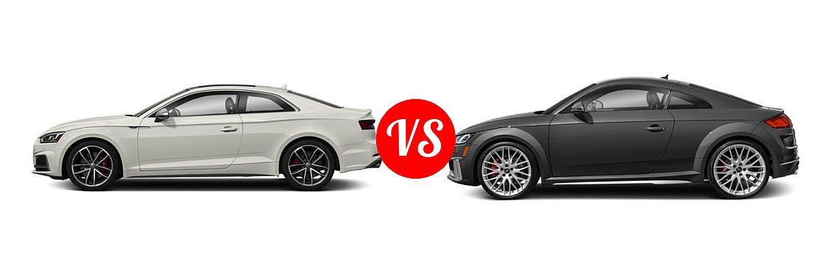 2018 Audi S5 Coupe Premium Plus / Prestige vs. 2021 Audi TTS Coupe 2.0 TFSI quattro - Side Comparison