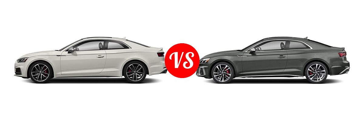 2018 Audi S5 Coupe Premium Plus / Prestige vs. 2021 Audi S5 Coupe Premium / Premium Plus - Side Comparison