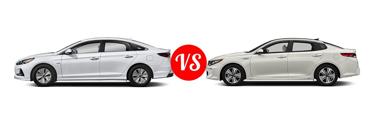 2018 Hyundai Sonata Hybrid Sedan Hybrid SE vs. 2018 Kia Optima Hybrid Sedan EX / Premium - Side Comparison