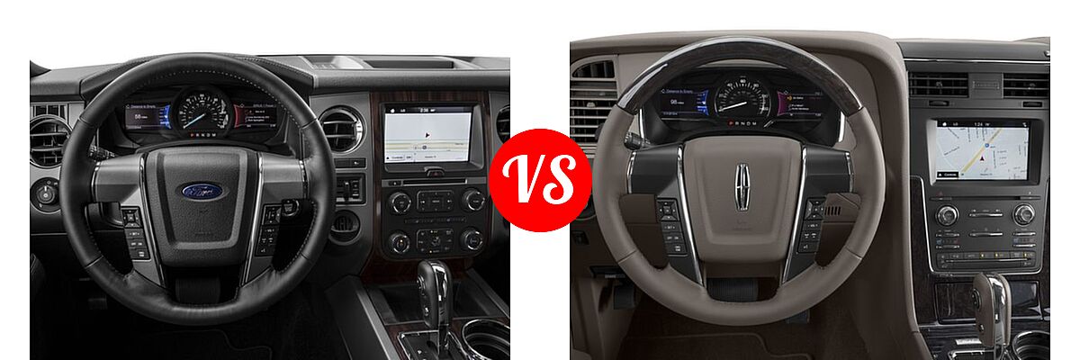 2017 Ford Expedition SUV Platinum vs. 2017 Lincoln Navigator SUV Reserve / Select - Dashboard Comparison