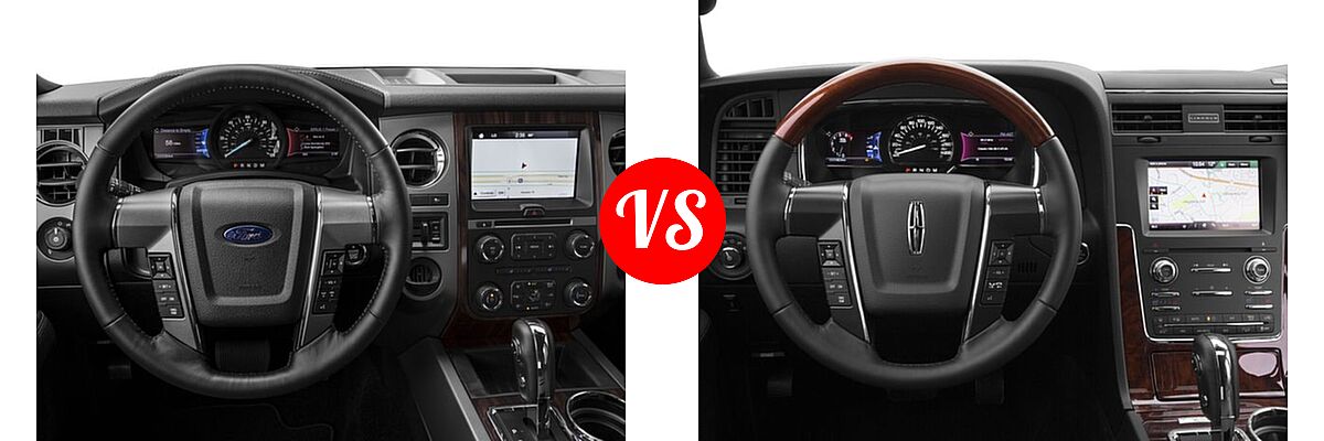 2017 Ford Expedition SUV Platinum vs. 2017 Lincoln Navigator SUV Reserve / Select - Dashboard Comparison