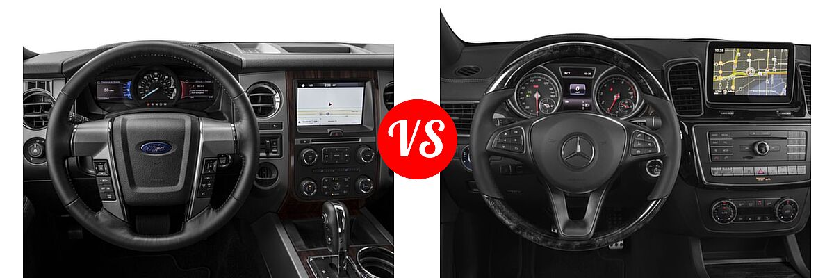 2017 Ford Expedition SUV Platinum vs. 2017 Mercedes-Benz GLE-Class SUV GLE 400 - Dashboard Comparison