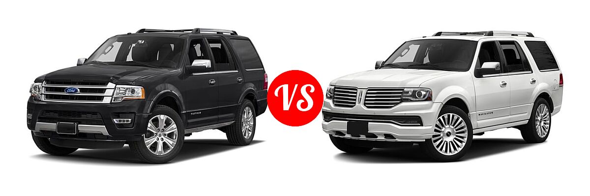 2017 Ford Expedition SUV Platinum vs. 2017 Lincoln Navigator SUV Reserve / Select - Front Left Comparison