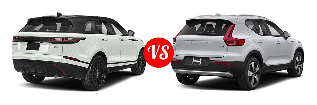 2019 Land Rover Range Rover Velar SUV Diesel S vs. 2019 Volvo XC40 SUV Momentum / R-Design - Rear Right Comparison