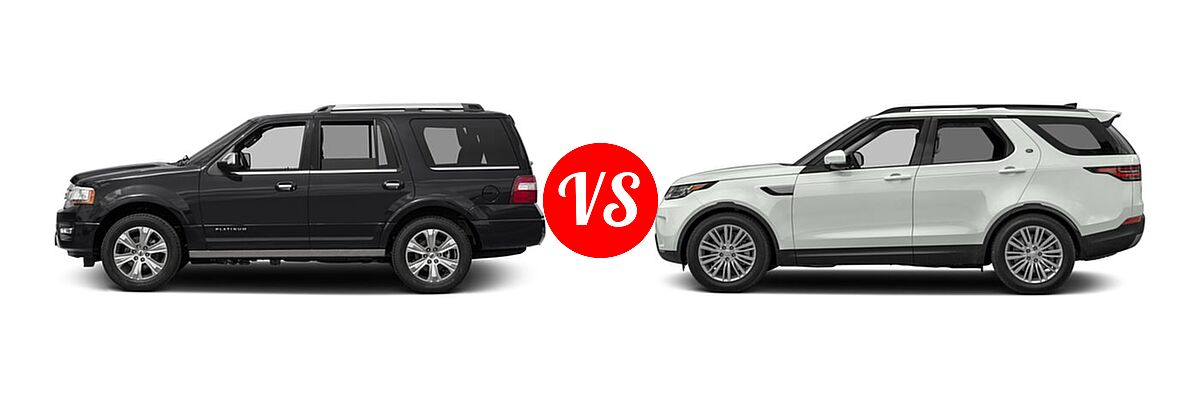 2017 Ford Expedition SUV Platinum vs. 2017 Land Rover Discovery SUV First Edition / HSE / HSE Luxury / SE - Side Comparison
