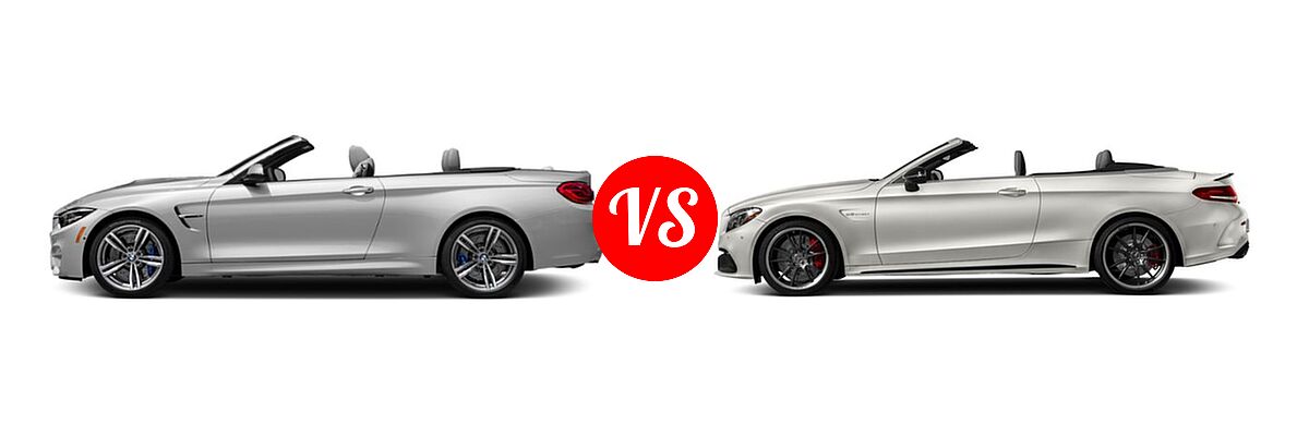 2019 BMW M4 Convertible Convertible vs. 2018 Mercedes-Benz C-Class AMG C 63 S Convertible AMG C 63 S - Side Comparison