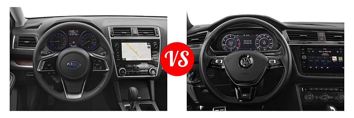 2019 Subaru Outback SUV Limited vs. 2019 Volkswagen Tiguan SUV SEL Premium R-Line / SEL R-Line / SEL R-Line Black - Dashboard Comparison