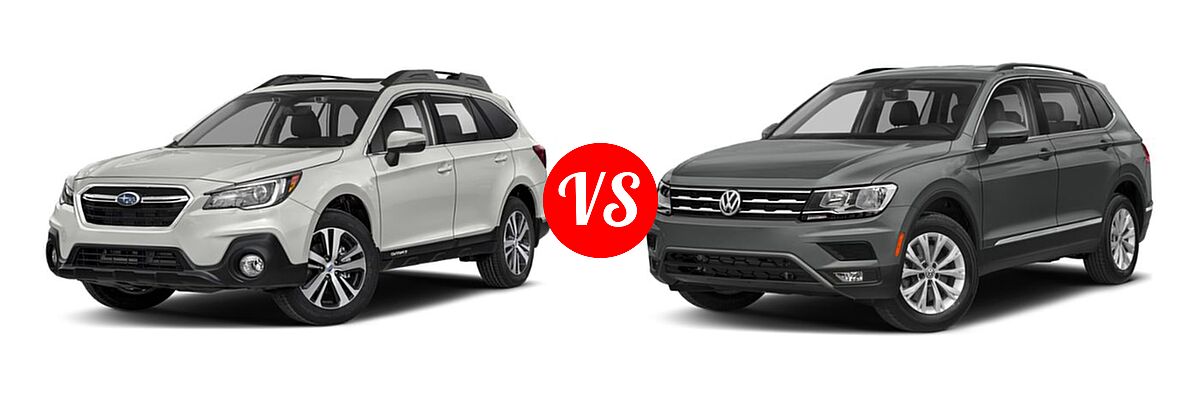 2019 Subaru Outback SUV Limited vs. 2019 Volkswagen Tiguan SUV S / SE / SEL / SEL Premium - Front Left Comparison