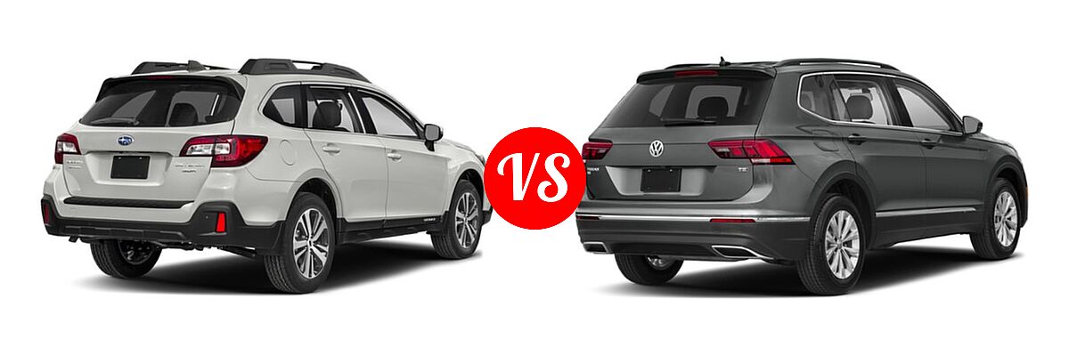 2019 Subaru Outback SUV Limited vs. 2019 Volkswagen Tiguan SUV S / SE / SEL / SEL Premium - Rear Right Comparison