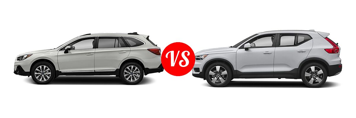 2019 Subaru Outback SUV Touring vs. 2019 Volvo XC40 SUV Momentum / R-Design - Side Comparison