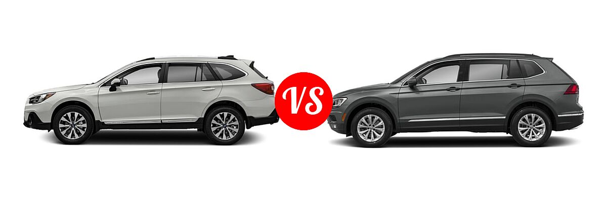 2019 Subaru Outback SUV Touring vs. 2019 Volkswagen Tiguan SUV S / SE / SEL / SEL Premium - Side Comparison