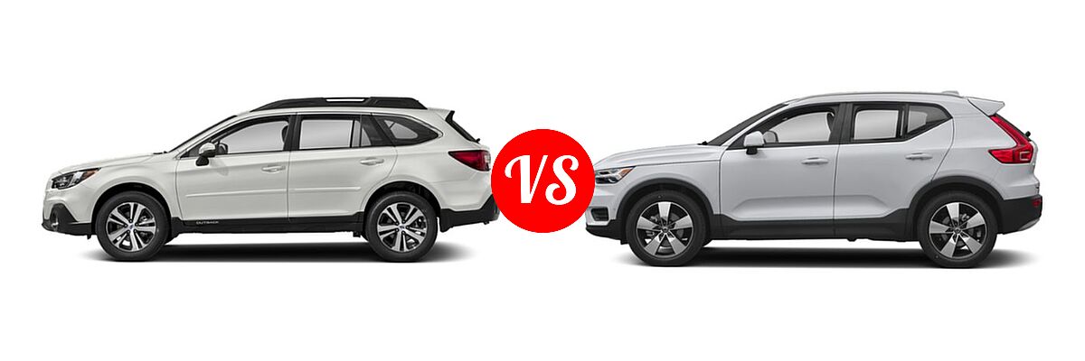 2019 Subaru Outback SUV Premium / Touring vs. 2019 Volvo XC40 SUV Momentum / R-Design - Side Comparison